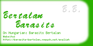 bertalan barasits business card